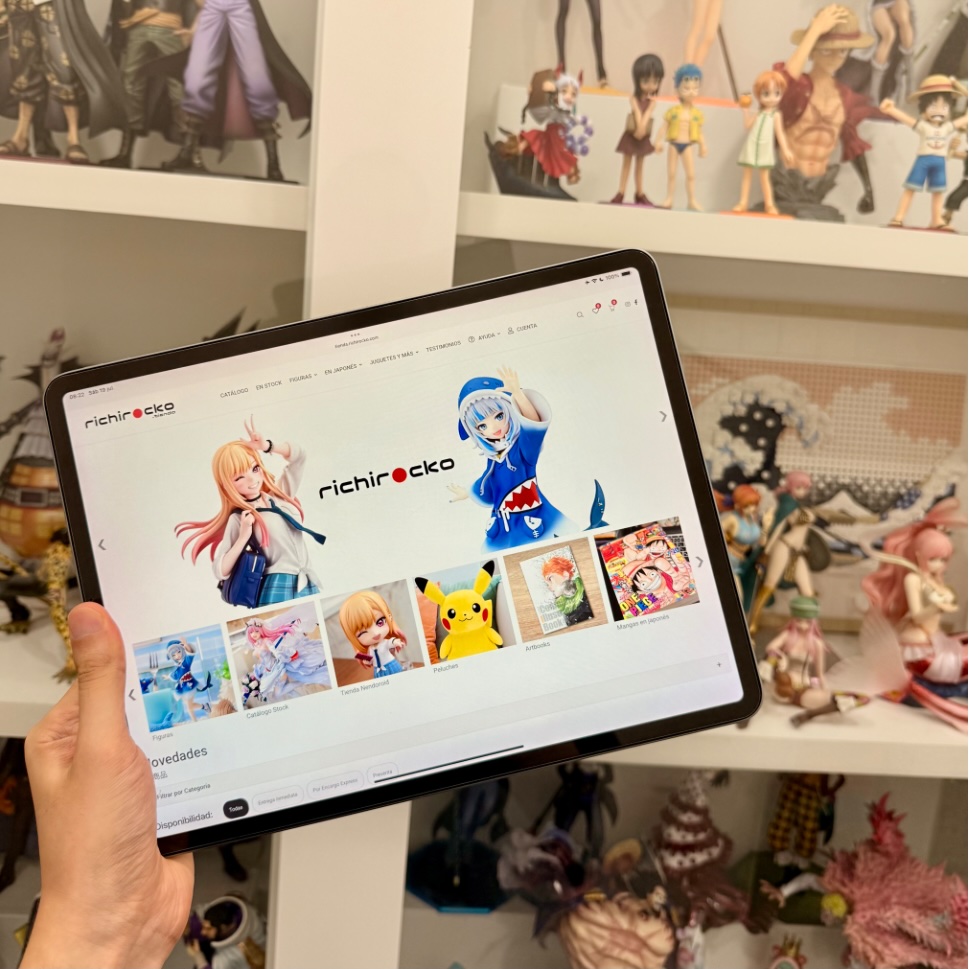 Colección de figuras de anime en estantería